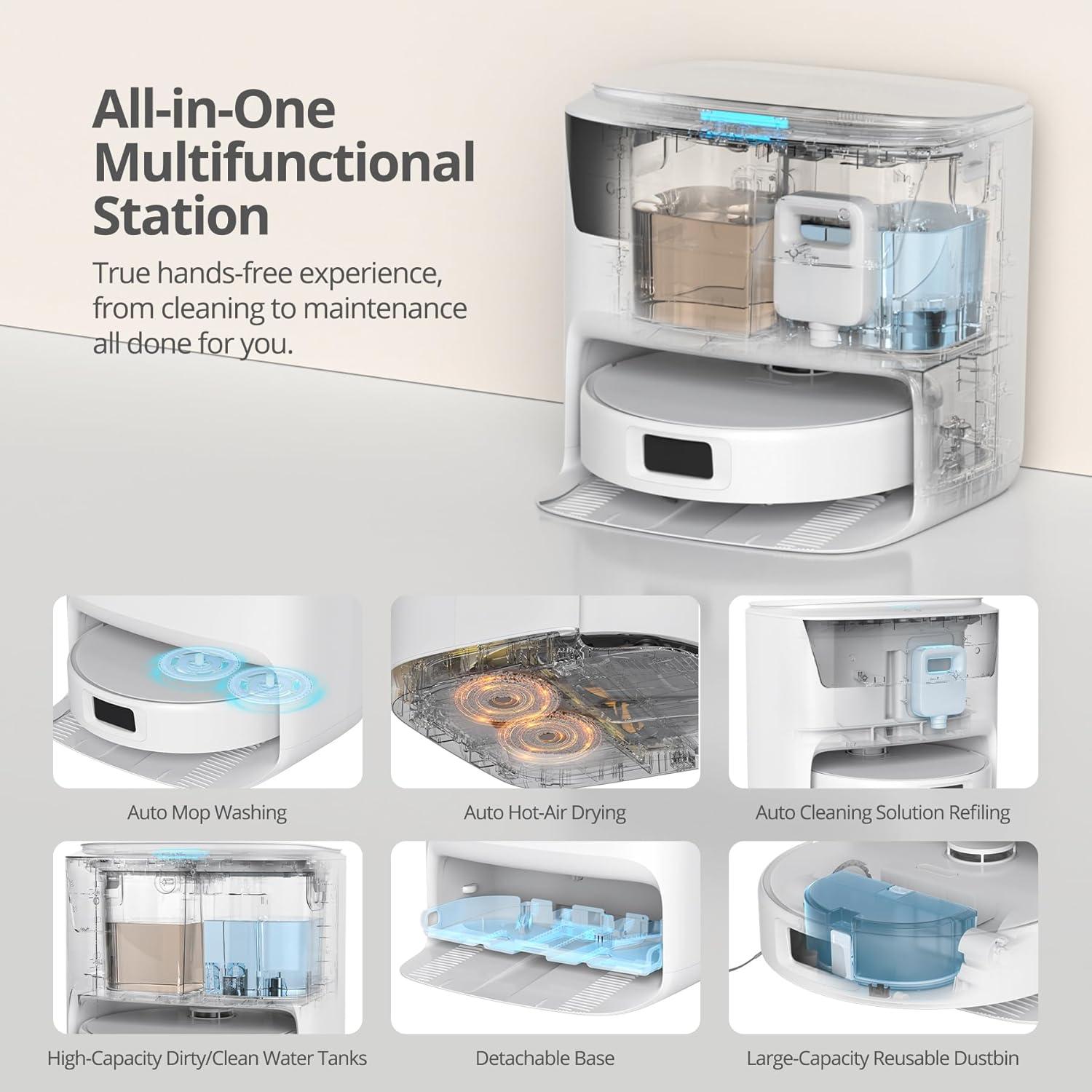 Robot Aspirador y Mopa Bodenbot K90L, 8000Pa, Lavado Automático