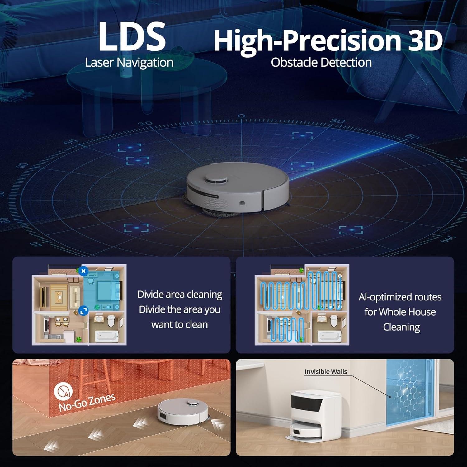 Robot Aspirador y Mopa Bodenbot K90L, 8000Pa, Lavado Automático