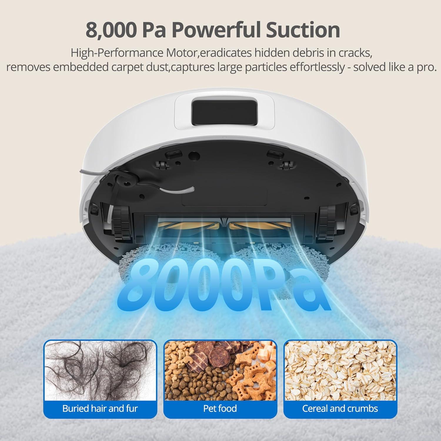 Robot Aspirador y Mopa Bodenbot K90L, 8000Pa, Lavado Automático