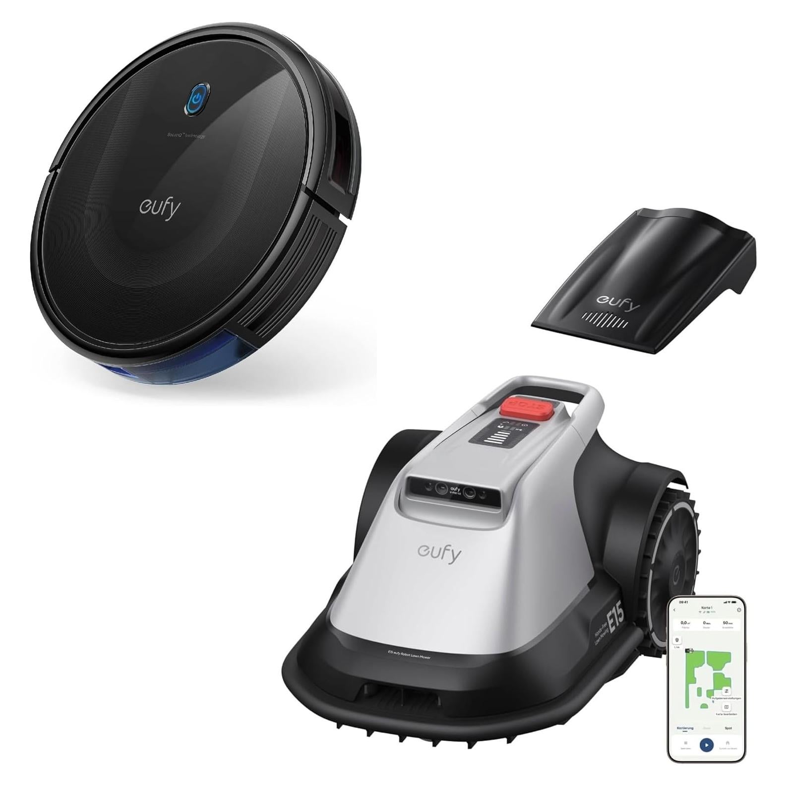 Paquete eufy Aspiradora Robot 11S Max + Cortacésped E15