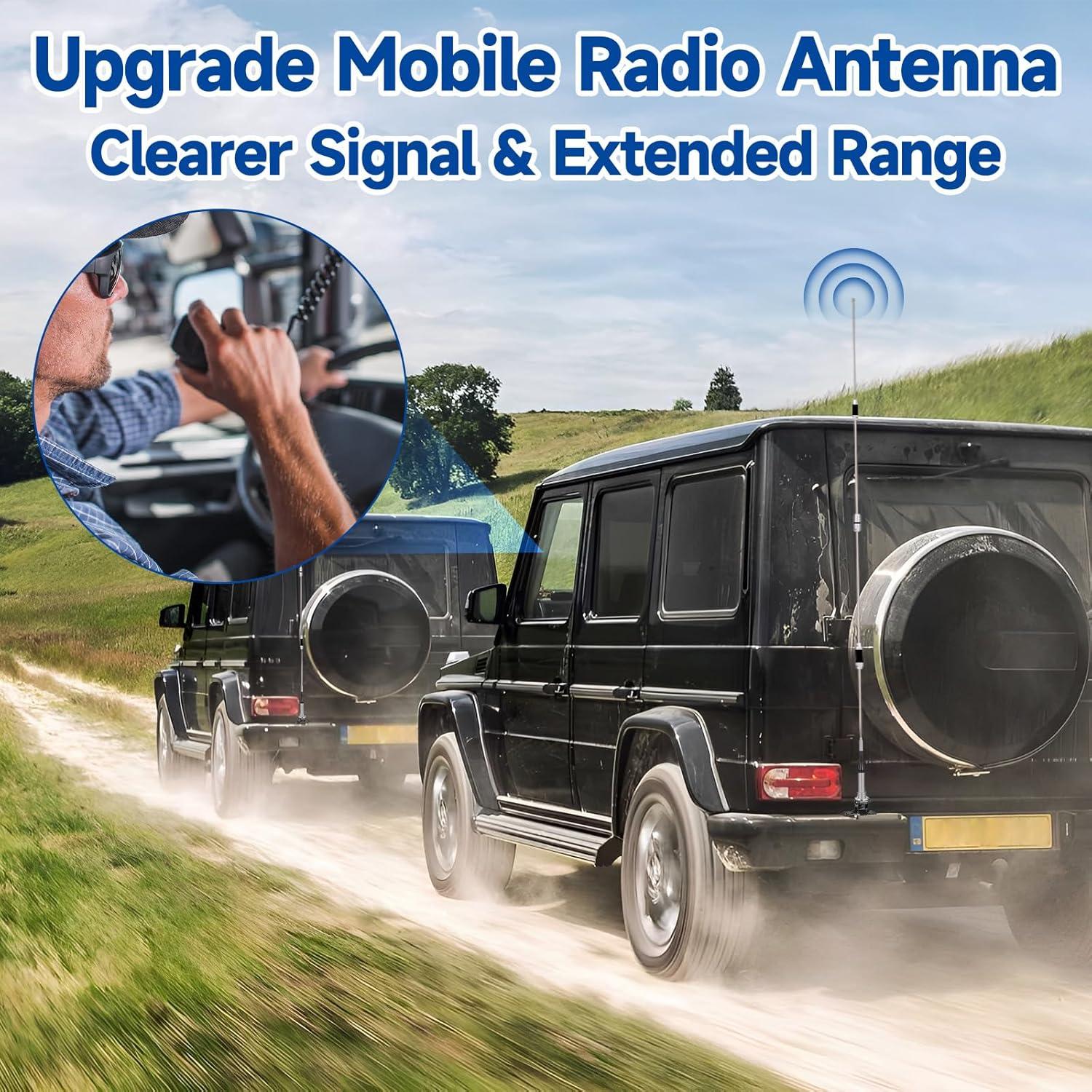 Antena de Radio Móvil Bingfu 1.58m Doble Banda VHF UHF 144/430MHz