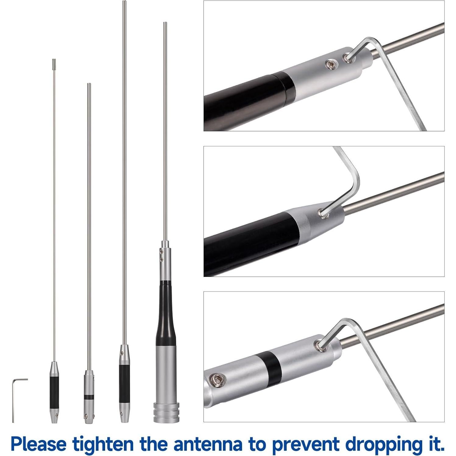Antena de Radio Móvil Bingfu 1.58m Doble Banda VHF UHF 144/430MHz