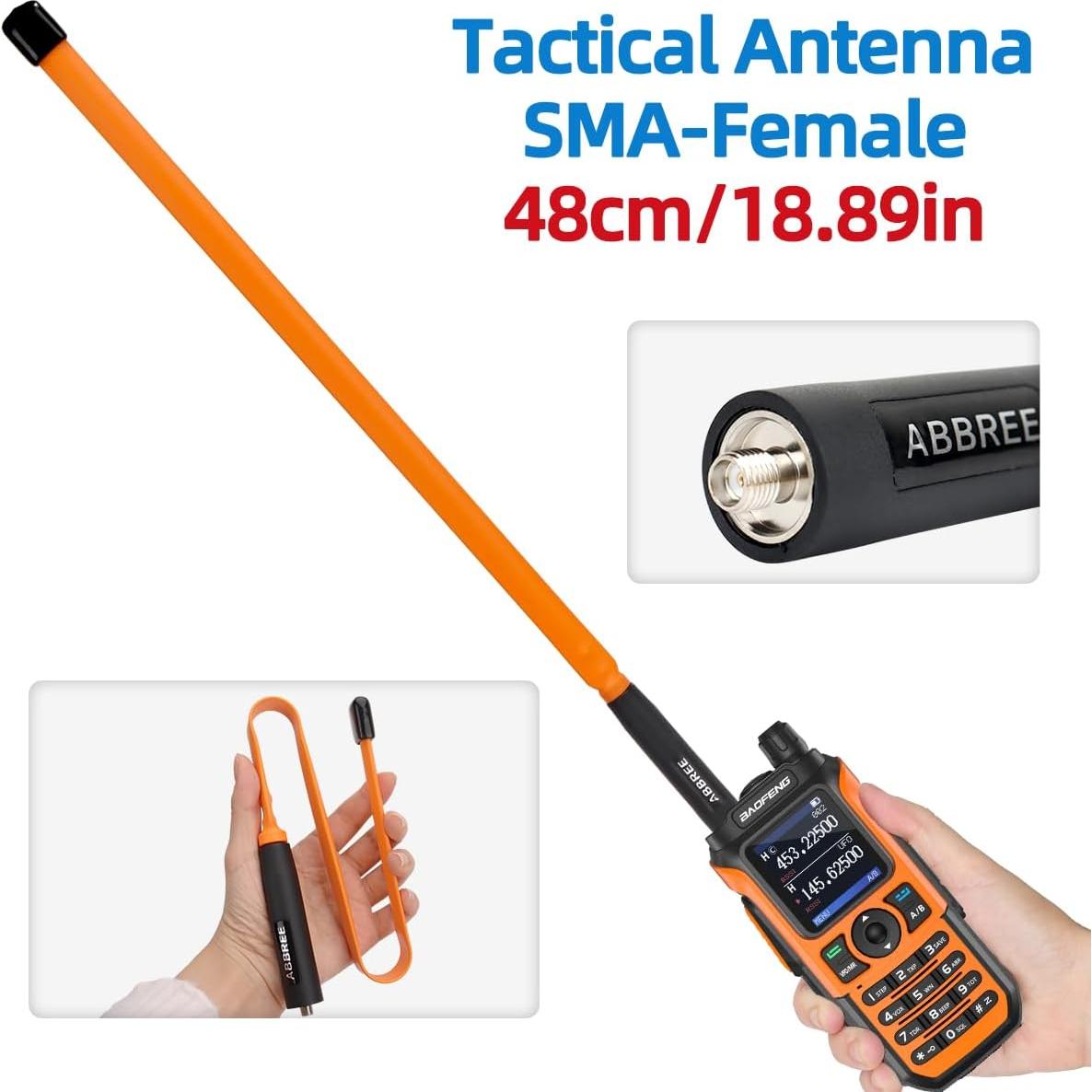 Antena Táctica ABBREE SMA-Femenino Naranja 47.6 cm 144/430MHz