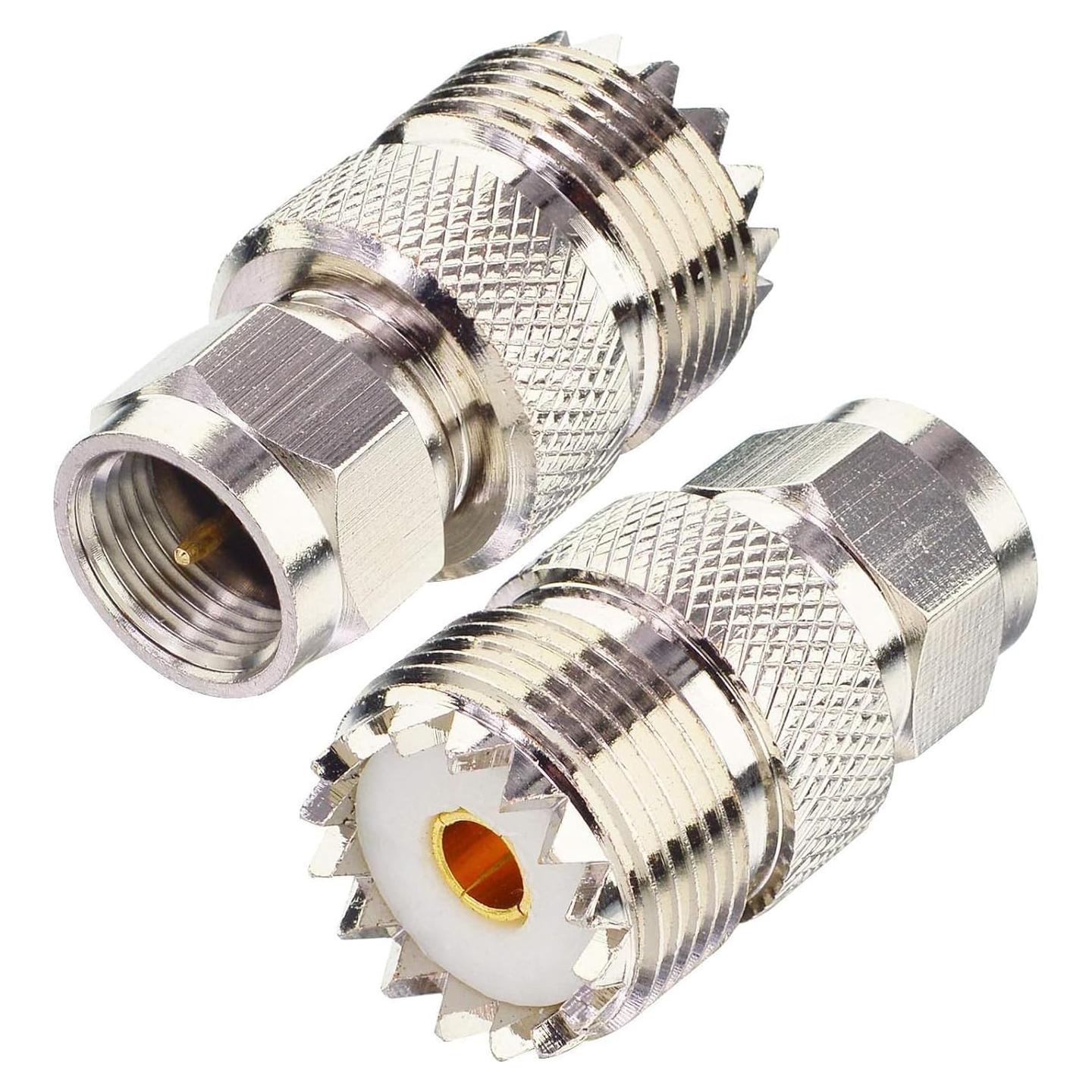 Adaptador Coaxial F Macho a UHF Hembra Boobrie 2 Piezas
