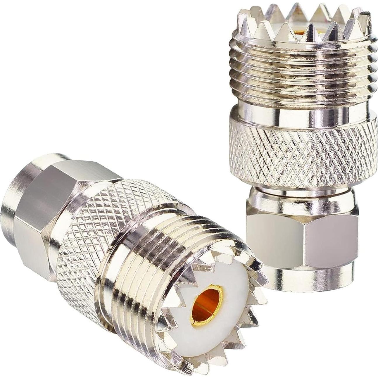Adaptador Coaxial F Macho a UHF Hembra Boobrie 2 Piezas