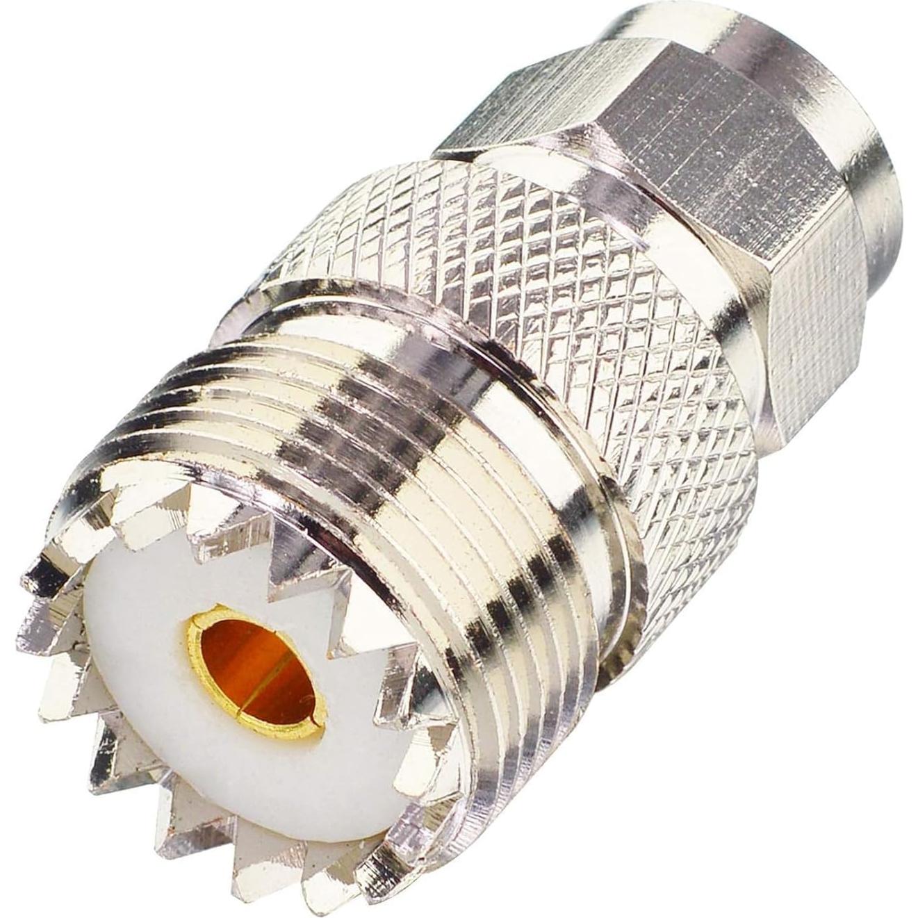 Adaptador Coaxial F Macho a UHF Hembra Boobrie 2 Piezas