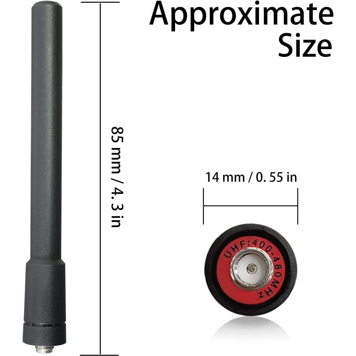 Antena Corta SAMCOM UHF 10W 4.3" Mini Suave 2 Paquetes