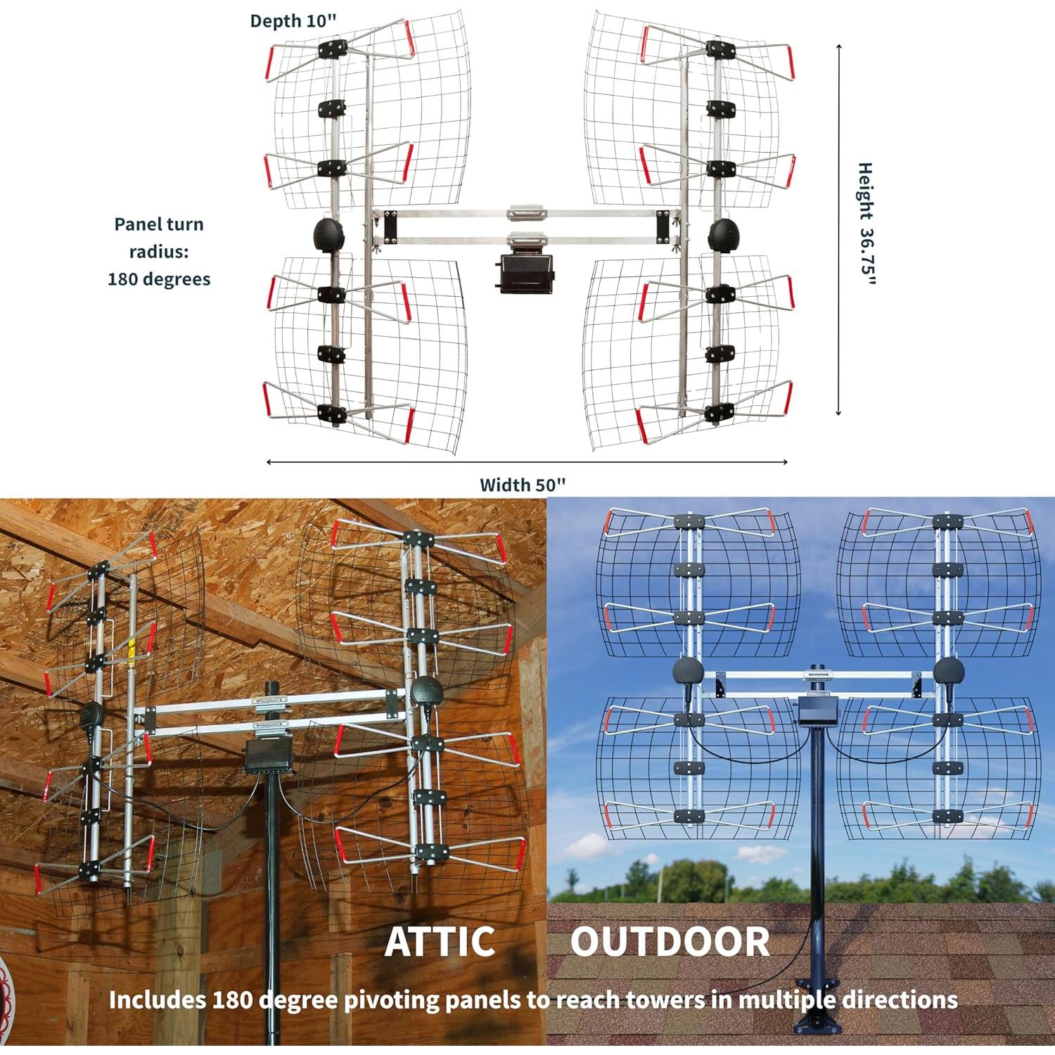 Antena HDTV Exterior Antenas Direct DB8e 70 Millas 4K 8K