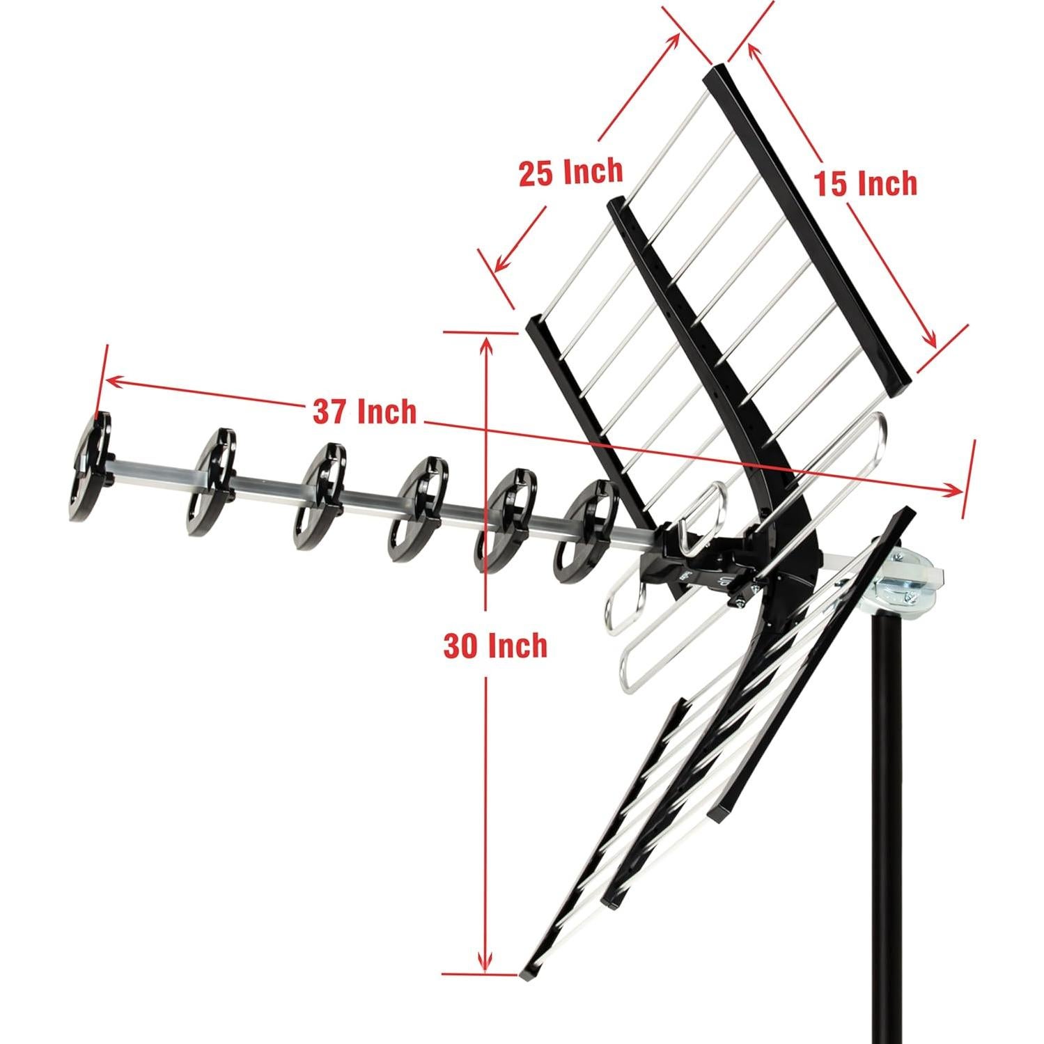 Antena de TV Exterior Five Star 200 Millas 4K HD VHF UHF