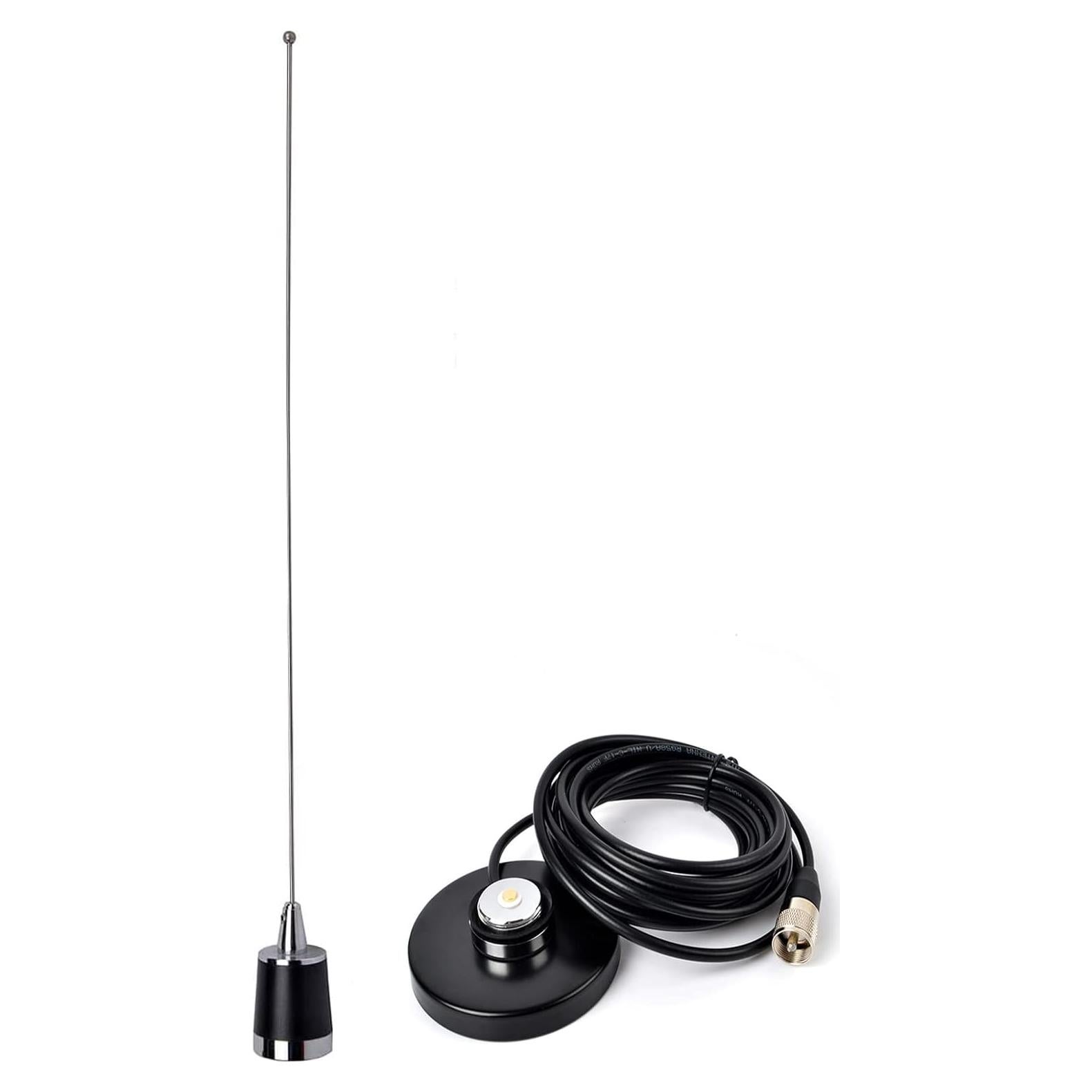 Antena NMO Doble Banda VHF/UHF HYS 144/430MHz con Base Magnética 5m