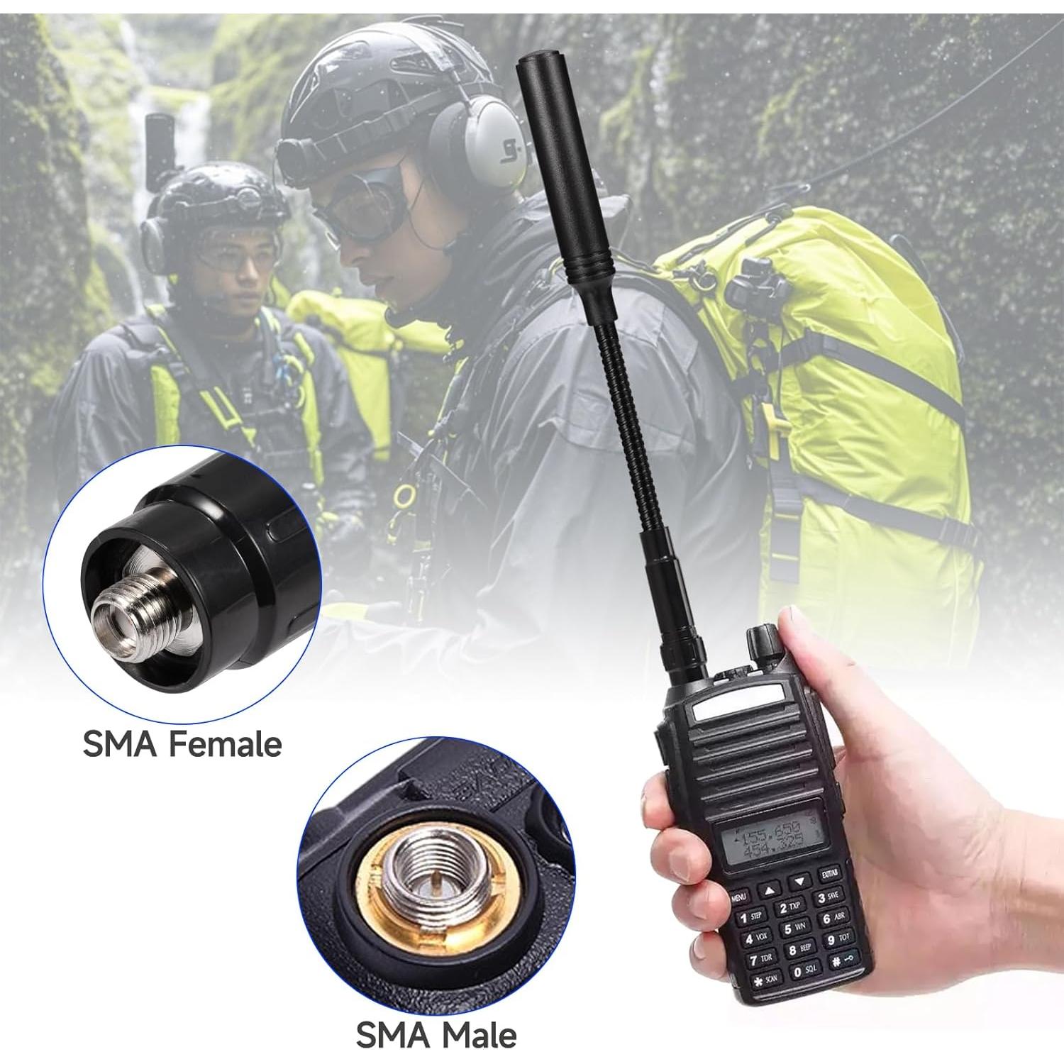 Antena VHF/UHF Eightwood Gooseneck 3.5dBi SMA para Radios