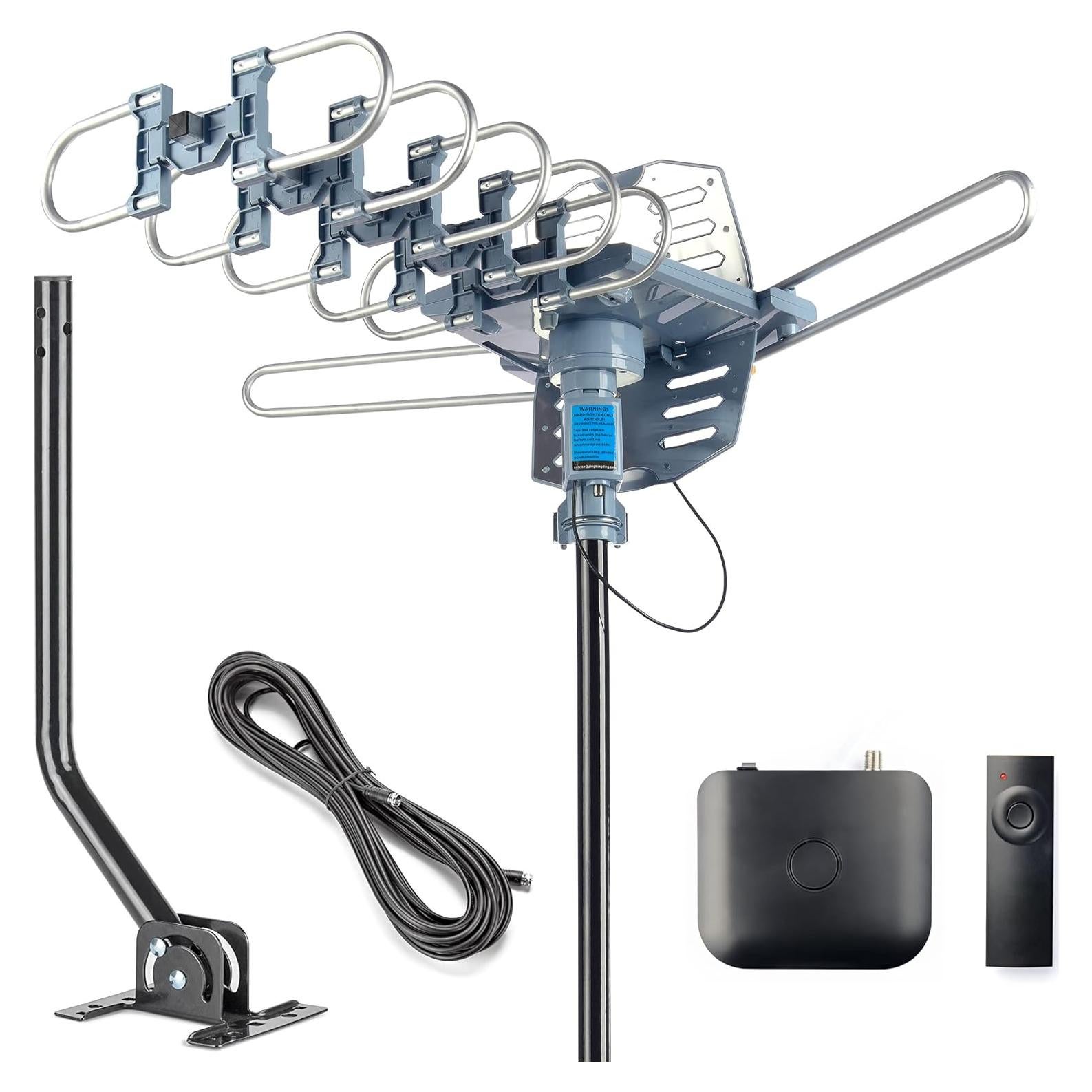 Antena de TV Amplificada CeKay 150 Millas Exterior 4K Rotativa