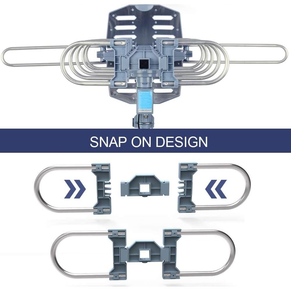 Antena de TV Amplificada CeKay 150 Millas Exterior 4K Rotativa