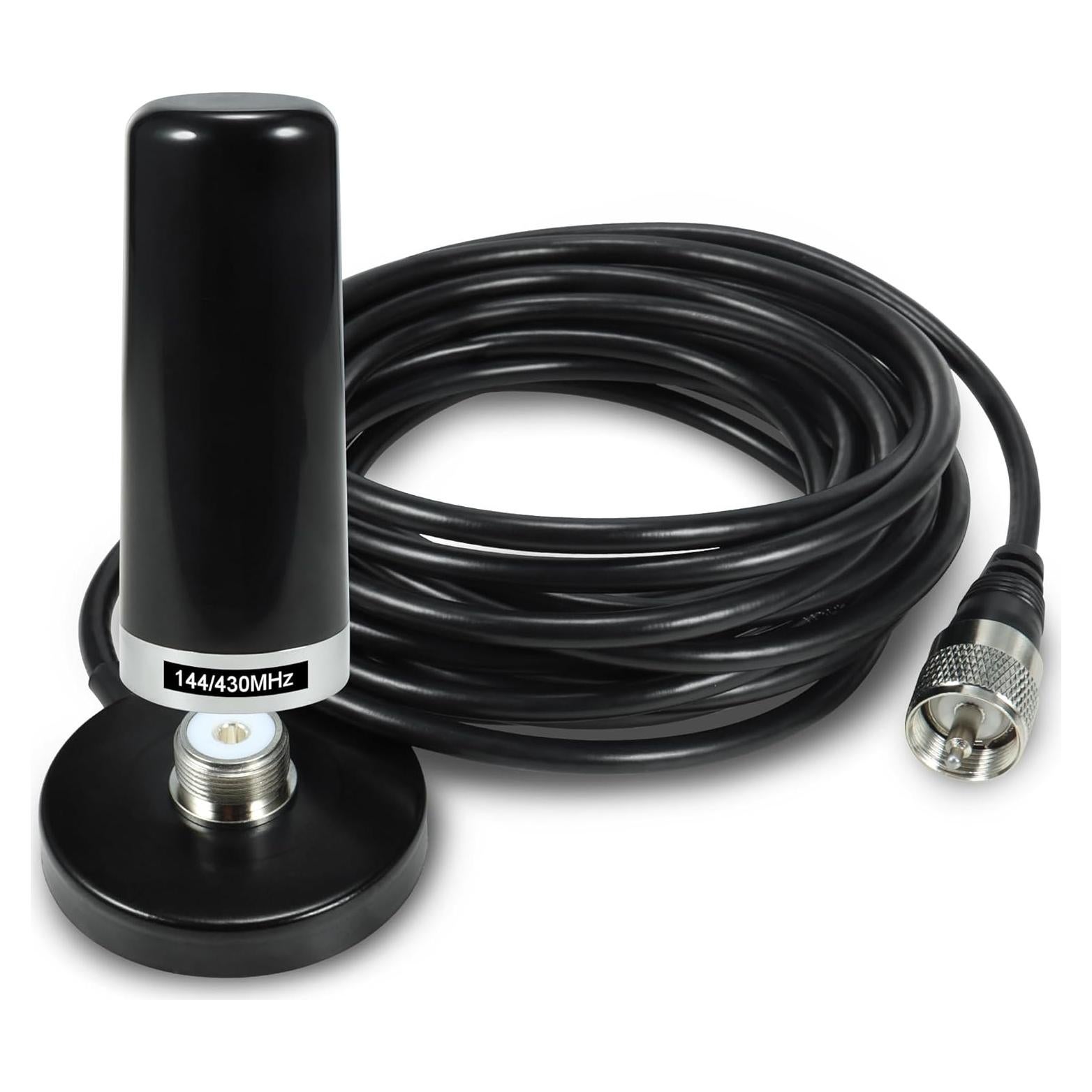 Antena Móvil BASIKER Doble Banda VHF UHF 3" Base Magnética