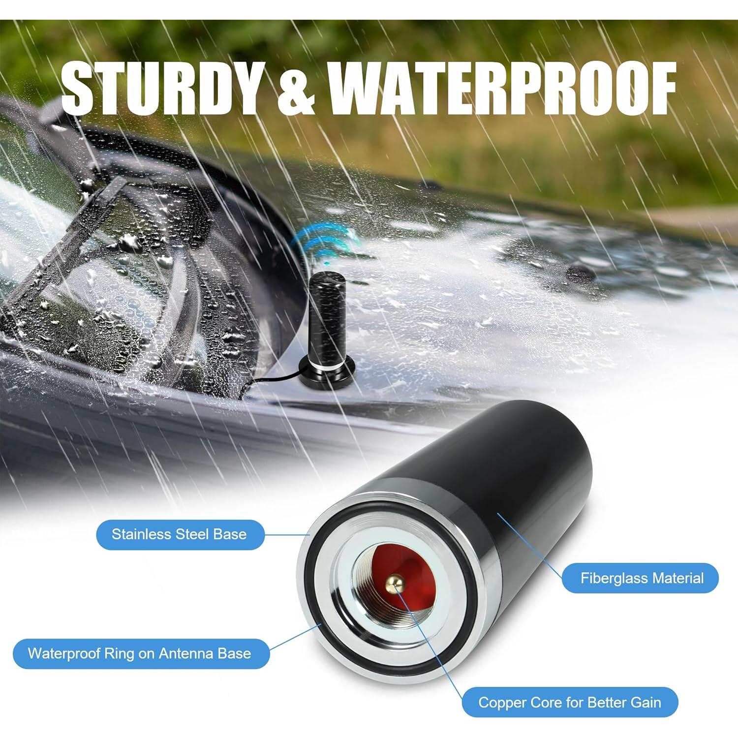 Antena Móvil BASIKER Doble Banda VHF UHF 3" Base Magnética