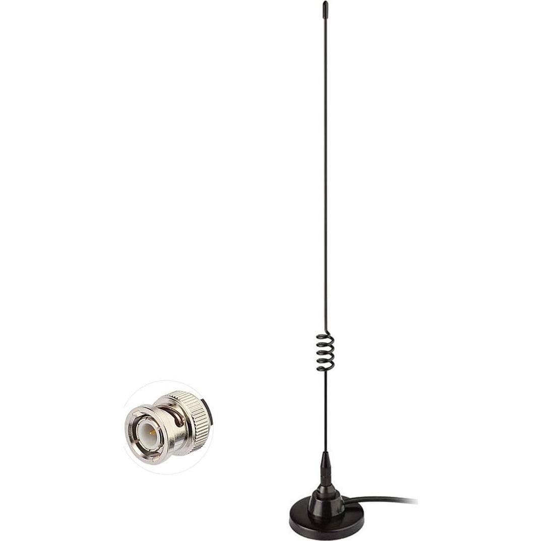 Antena de Escáner de Policía Bingfu BNC Macho 47cm 3m Cable