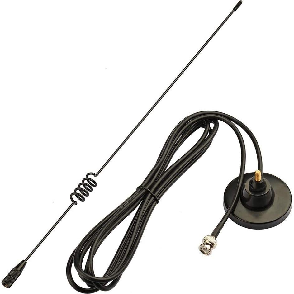Antena de Escáner de Policía Bingfu BNC Macho 47cm 3m Cable