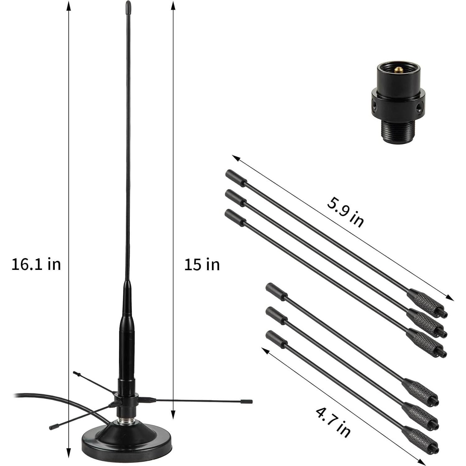 Antena UHF VHF eifagur 136-174MHz 400-470MHz Base Magnética