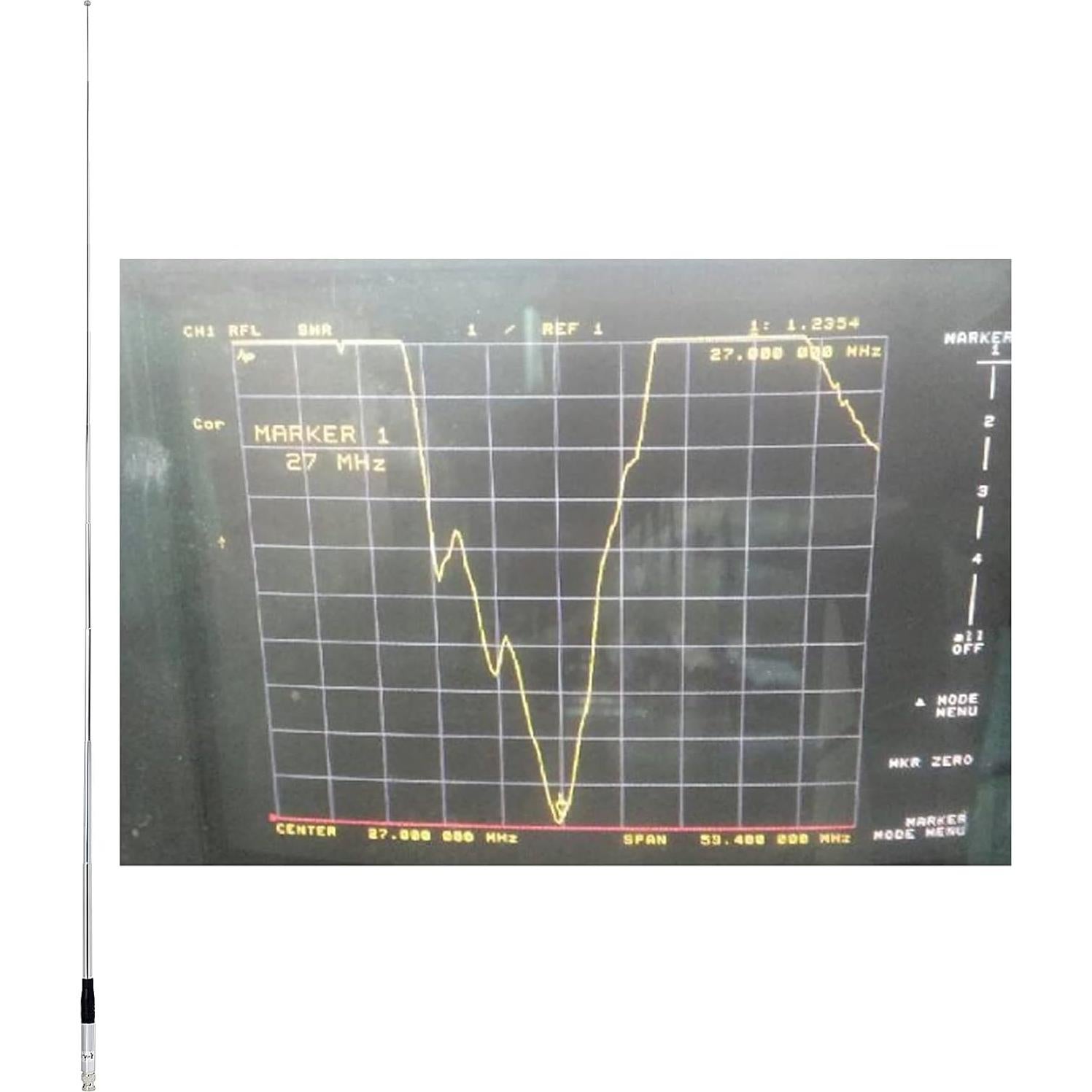 Antena Telescópica HYS 27MHz BNC 23cm a 130cm para Radio CB