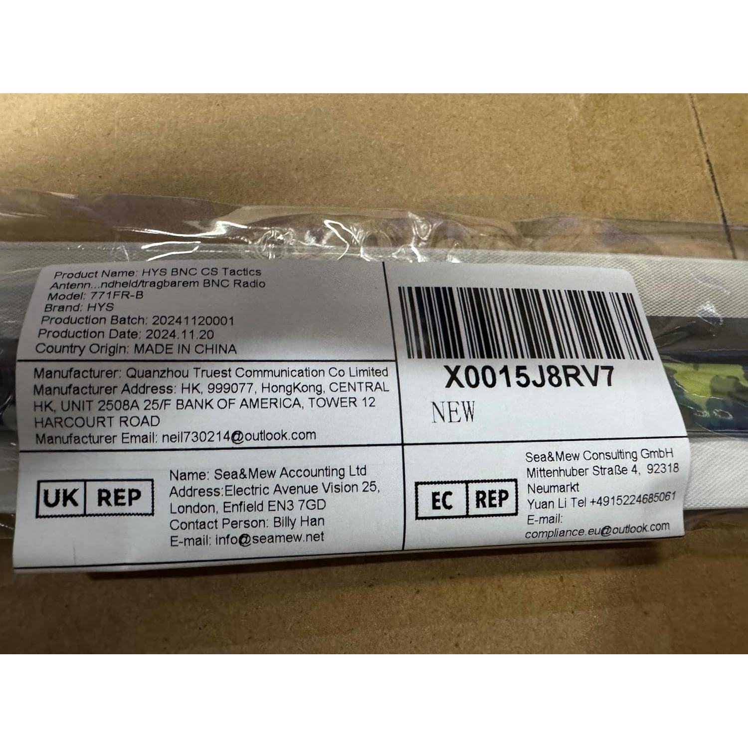 Antena Plegable BNC HYS Doble Banda 2m/70cm 144/430MHz