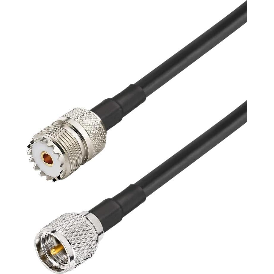Cable coaxial RG58 1m MINI-UHF macho a SO-239 UHF hembra