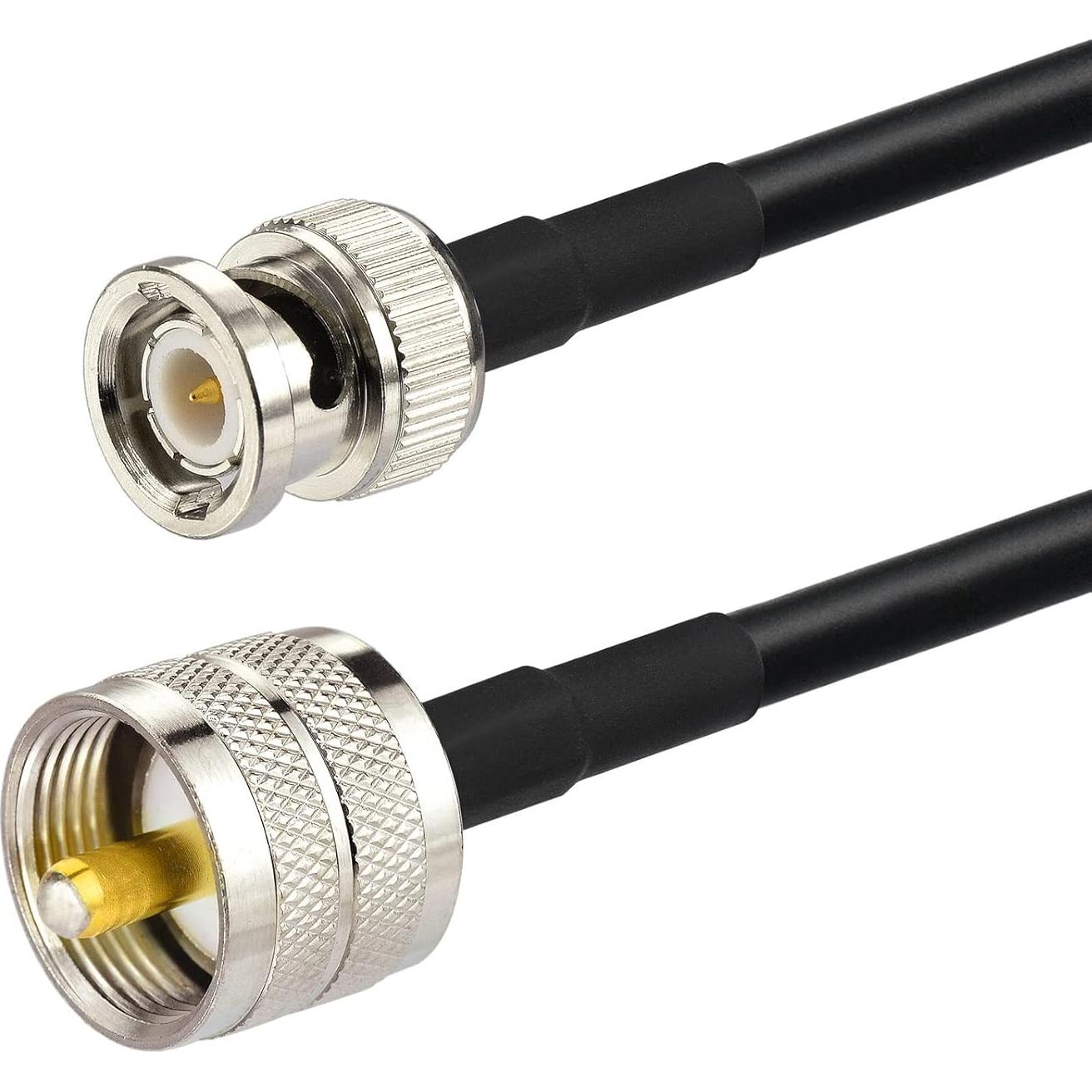 Cable Adaptador Antena UHF PL259 a BNC 3.05m Eightwood