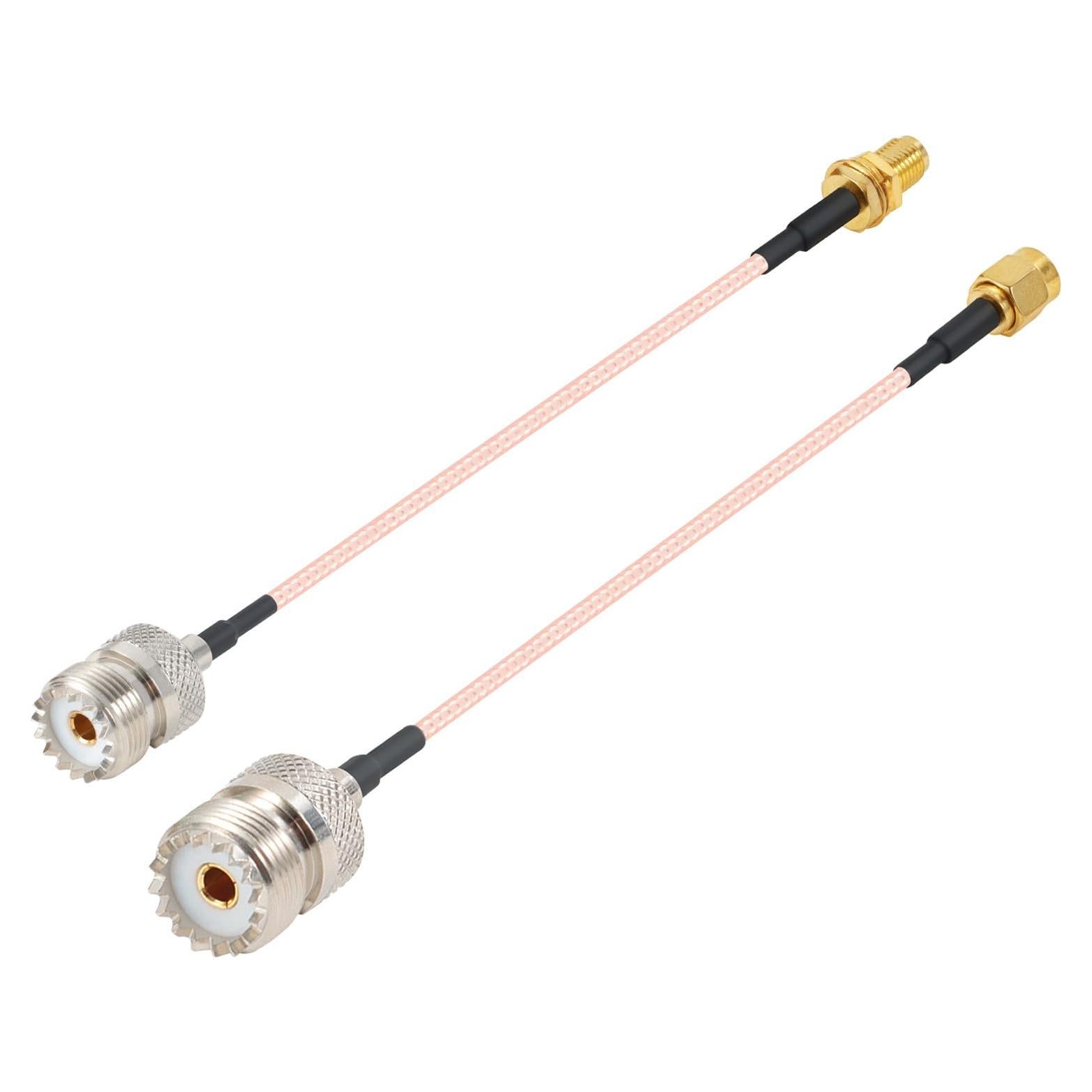 Adaptador UHF a SMA Exgoofit 15cm para Radios y Antenas
