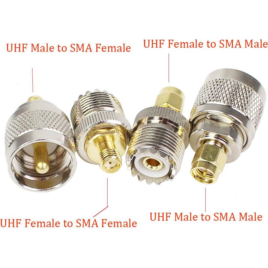 Kit de Adaptadores SMA-UHF 8 Piezas Exgoofit 50 Ohmios