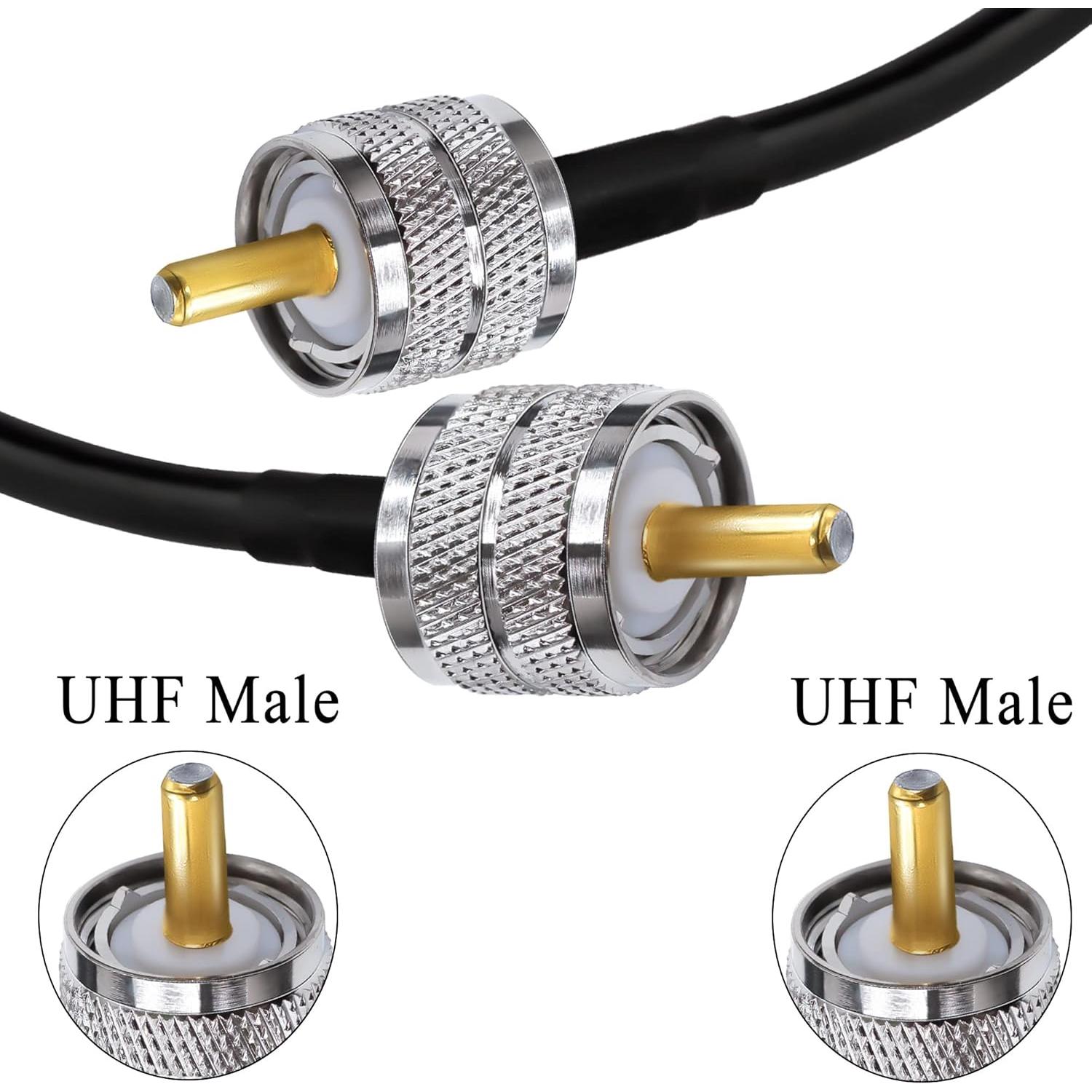 Cable Coaxial RG58 UHF Macho a Macho 30cm Tuolnk - 2 Piezas