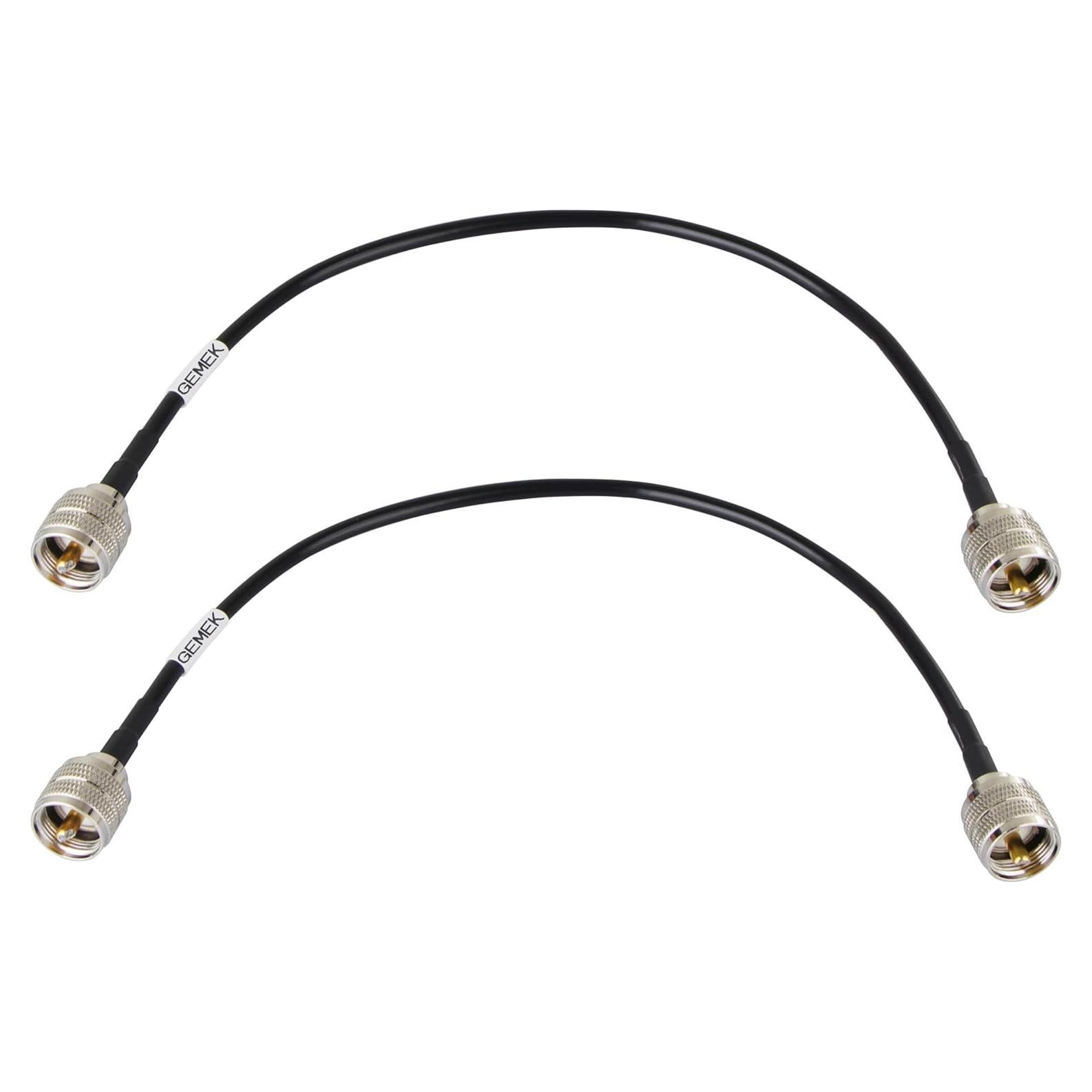 Cable Coaxial UHF PL259 Macho 30.48 cm GEMEK - 2 Paquete