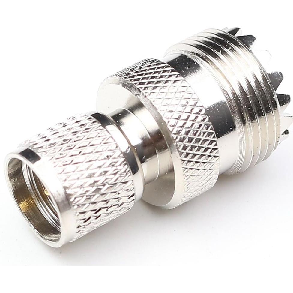 Mini UHF Male to UHF Female Connector Pl259 Coax Adapters UHF to Mini uhf Coaxial Adapter SO239 RF Adapter 2Packs