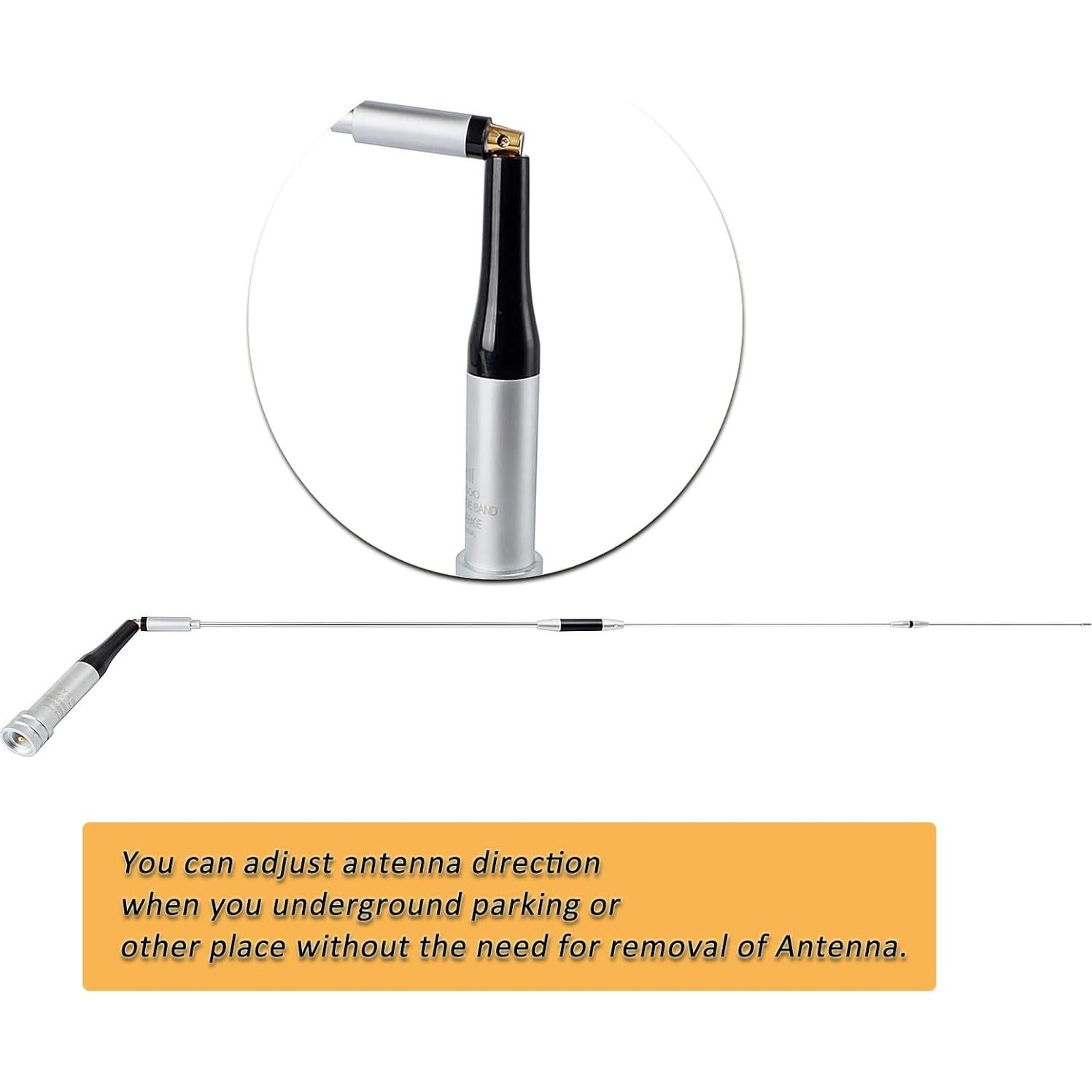 Antena de Radio Móvil HYS VHF/UHF 108.5cm 144/430MHz Doble Banda