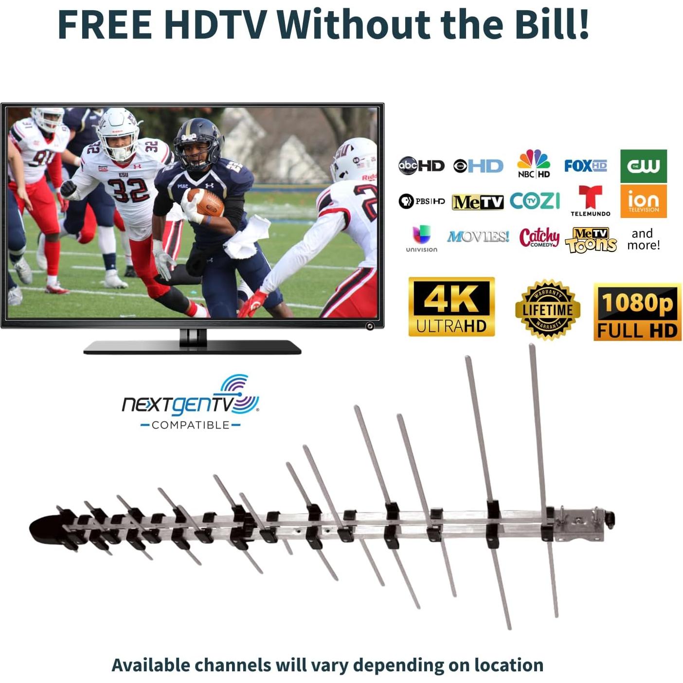 Antena UHF VHF HDTV Direccional Antenas Direct ELEMENT 96 km