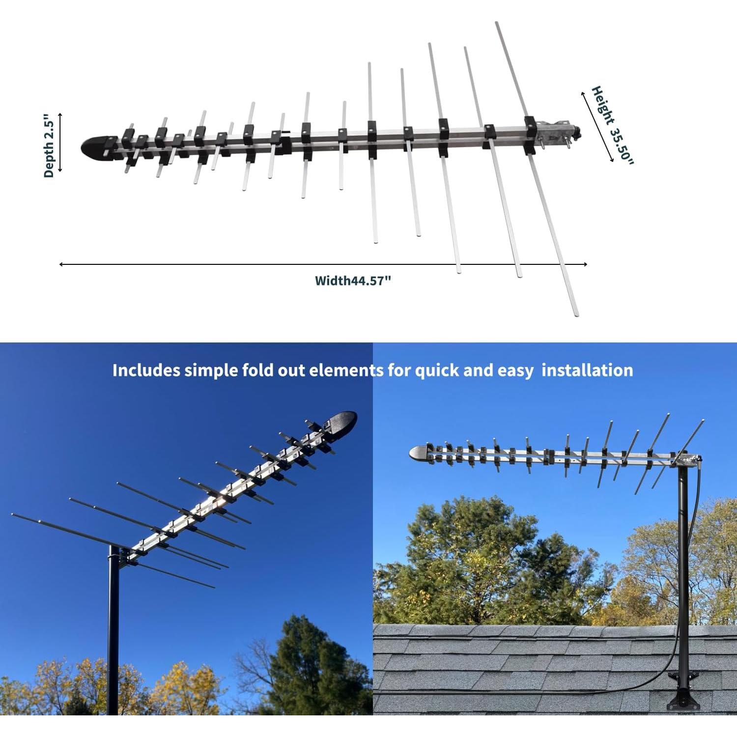 Antena UHF VHF HDTV Direccional Antenas Direct ELEMENT 96 km