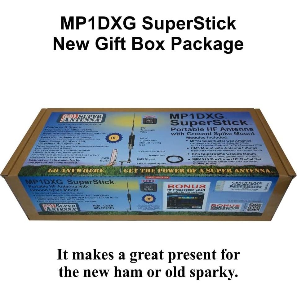 Antena HF Portátil Super Antena MP1DXG con Montaje a Tierra