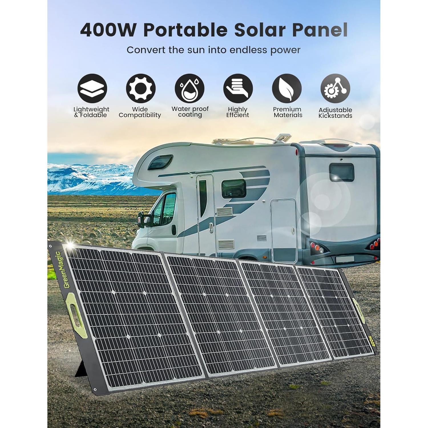 Panel Solar Portátil Greenmagic 800W Plegable 39V IP67