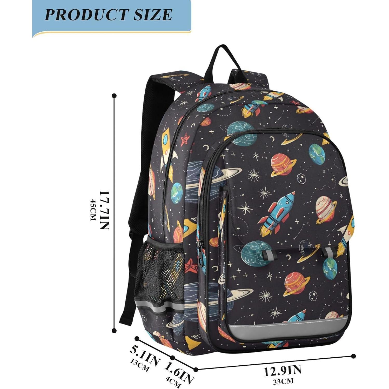 Mochila Escolar Unisex Domook Cohetes Planetas 15L