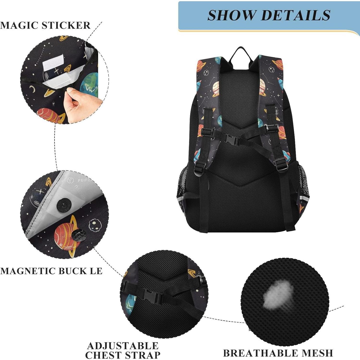Mochila Escolar Unisex Domook Cohetes Planetas 15L