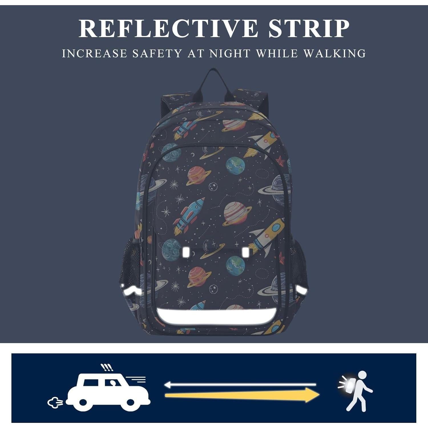 Mochila Escolar Unisex Domook Cohetes Planetas 15L