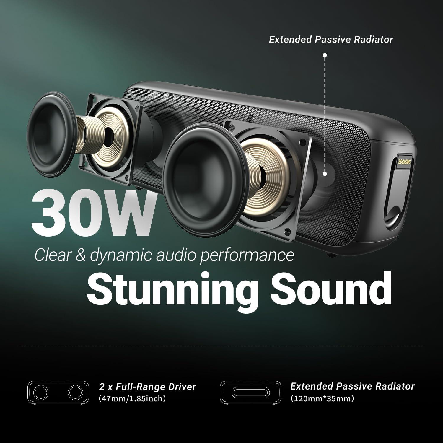 Altavoz Bluetooth BOGASING G6 30W Impermeable 35H Beige