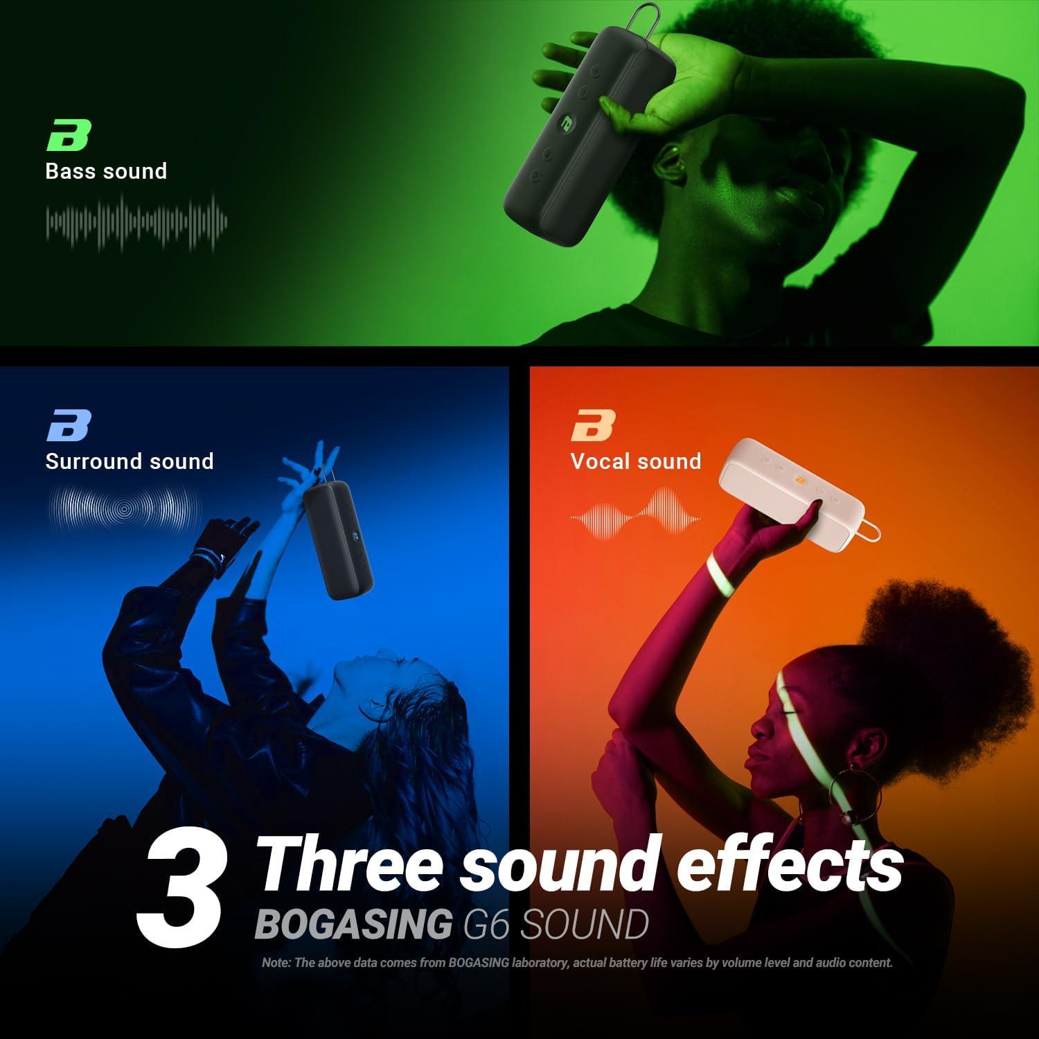 Altavoz Bluetooth BOGASING G6 30W Impermeable 35H Beige