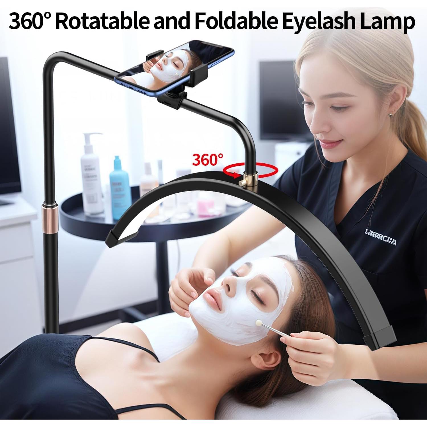 Luz de Pestañas LED Stjiatu con Soporte para Teléfono - Ajustable