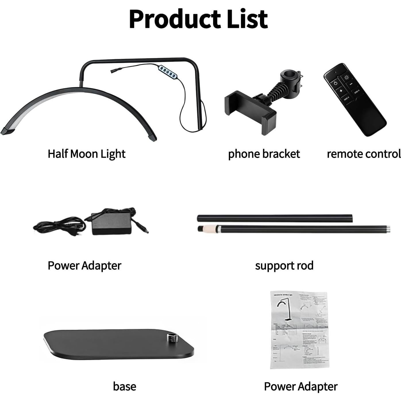 Luz de Pestañas LED Stjiatu con Soporte para Teléfono - Ajustable