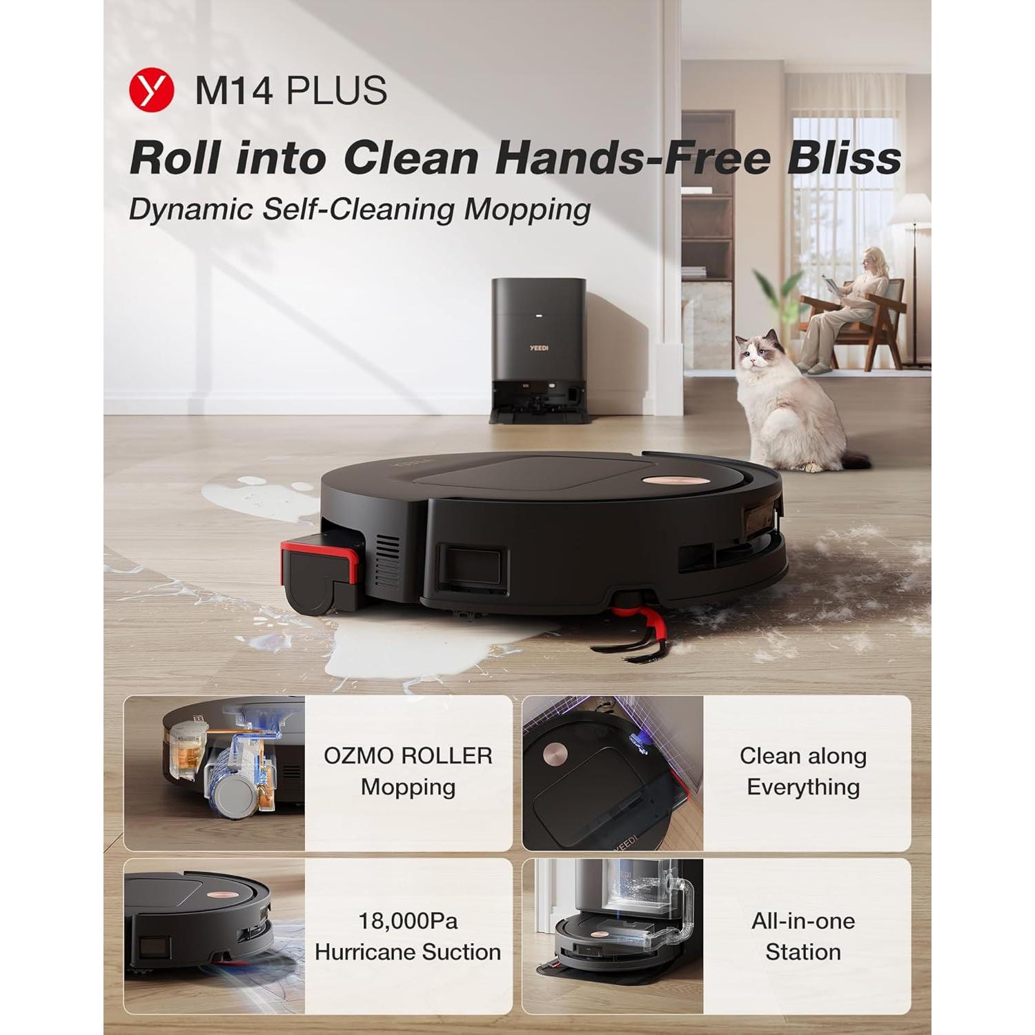Aspiradora Robot Yeedi M14 Plus con Estación Omni, 18000Pa