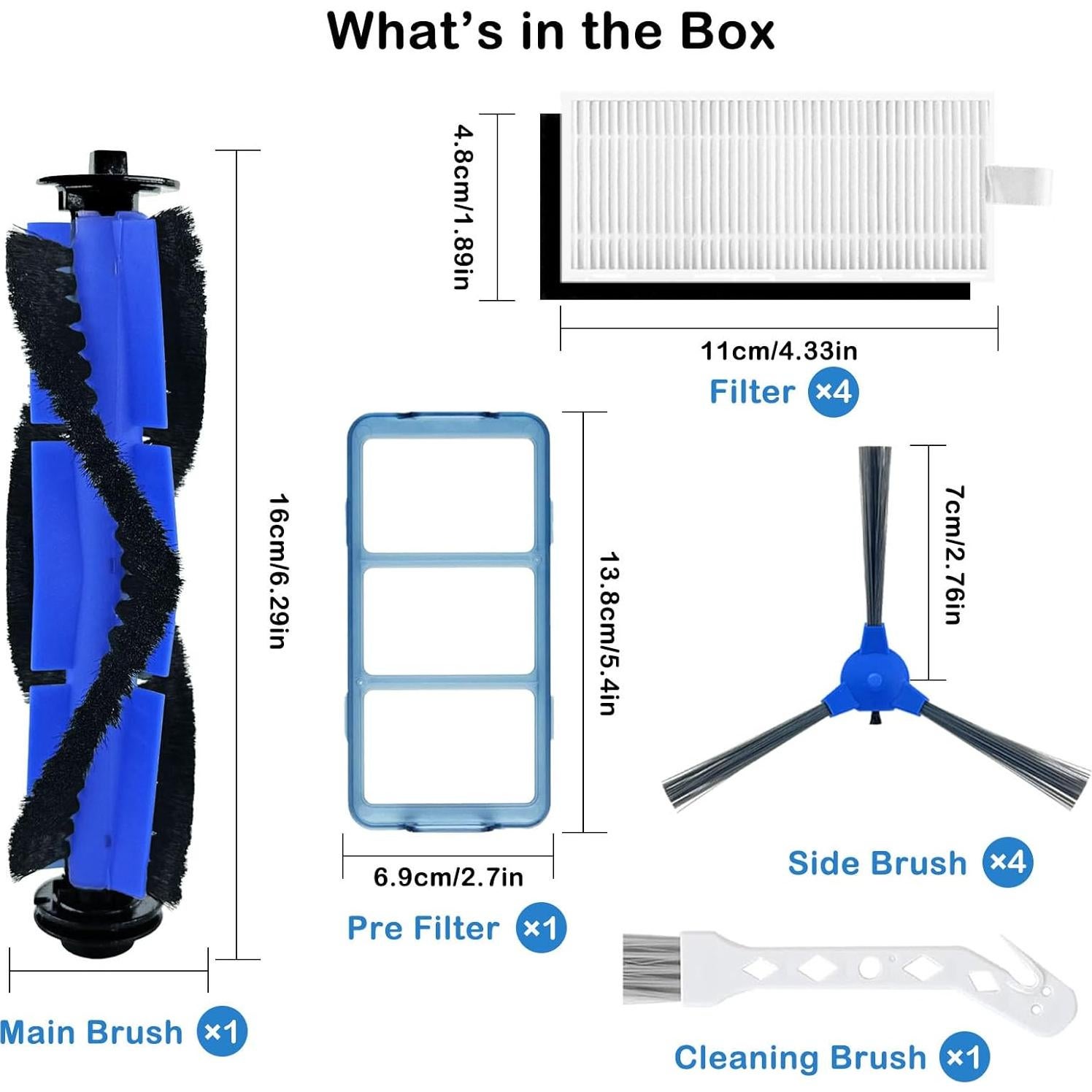 Kit de Repuestos eufy RoboVac 11S, 12, 15T, 15C, 25C, 30, 30C, 35C - 11 Piezas