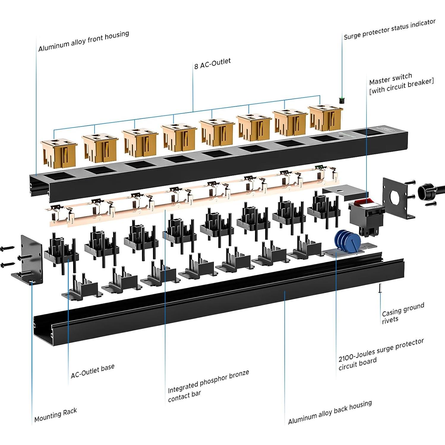 Tira de Energía CRST 2 Paquete Metal Pesado 2100J 6 Pies