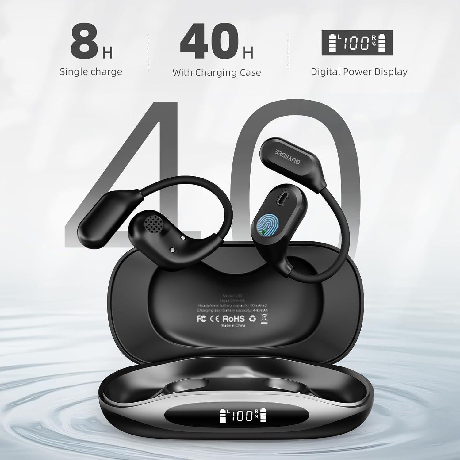 Auriculares Inalámbricos QUYIIDEE V30 Bluetooth 5.4 IP54 40H