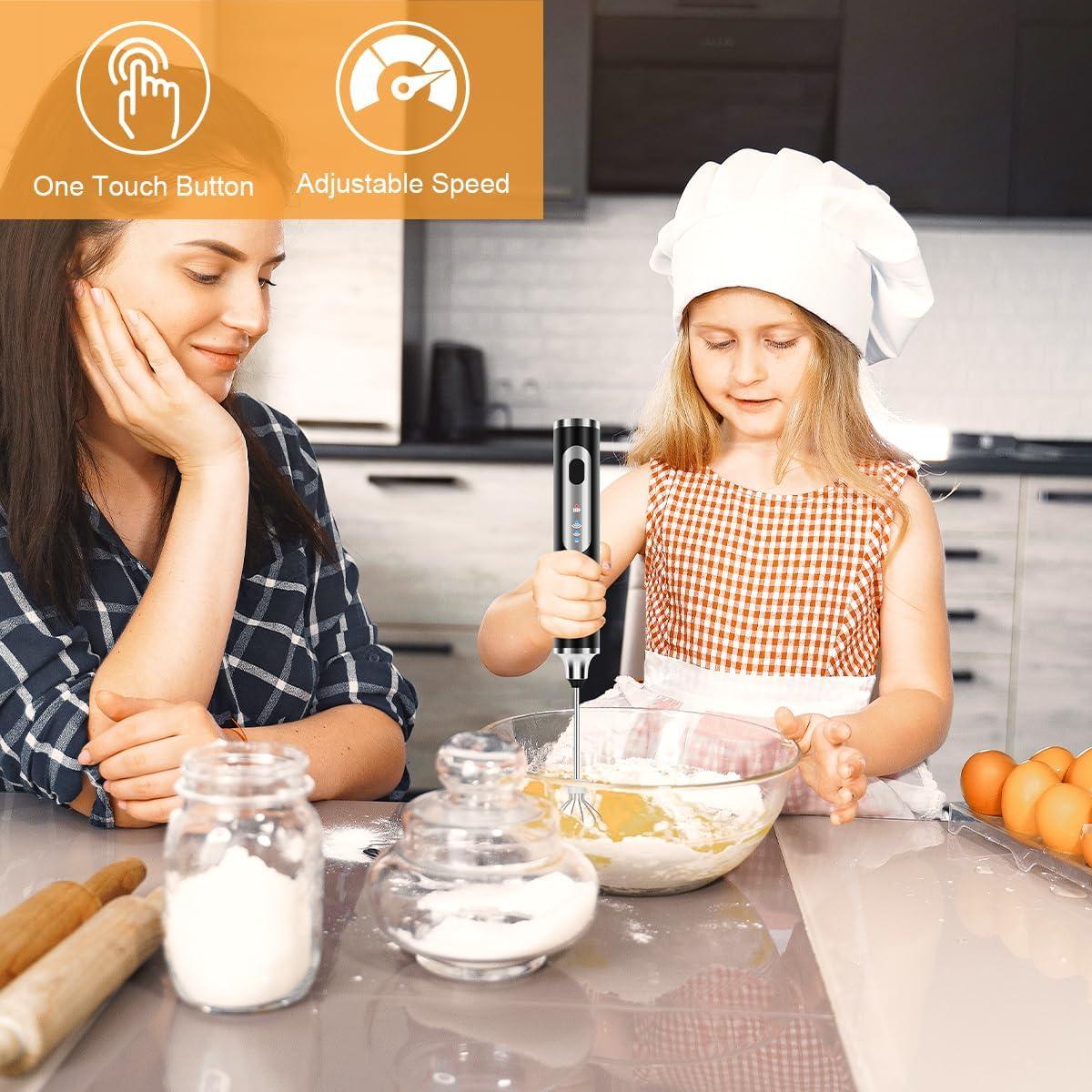 Espumador de Leche Recargable Philorn con 3 Cabezas y 3 Velocidades