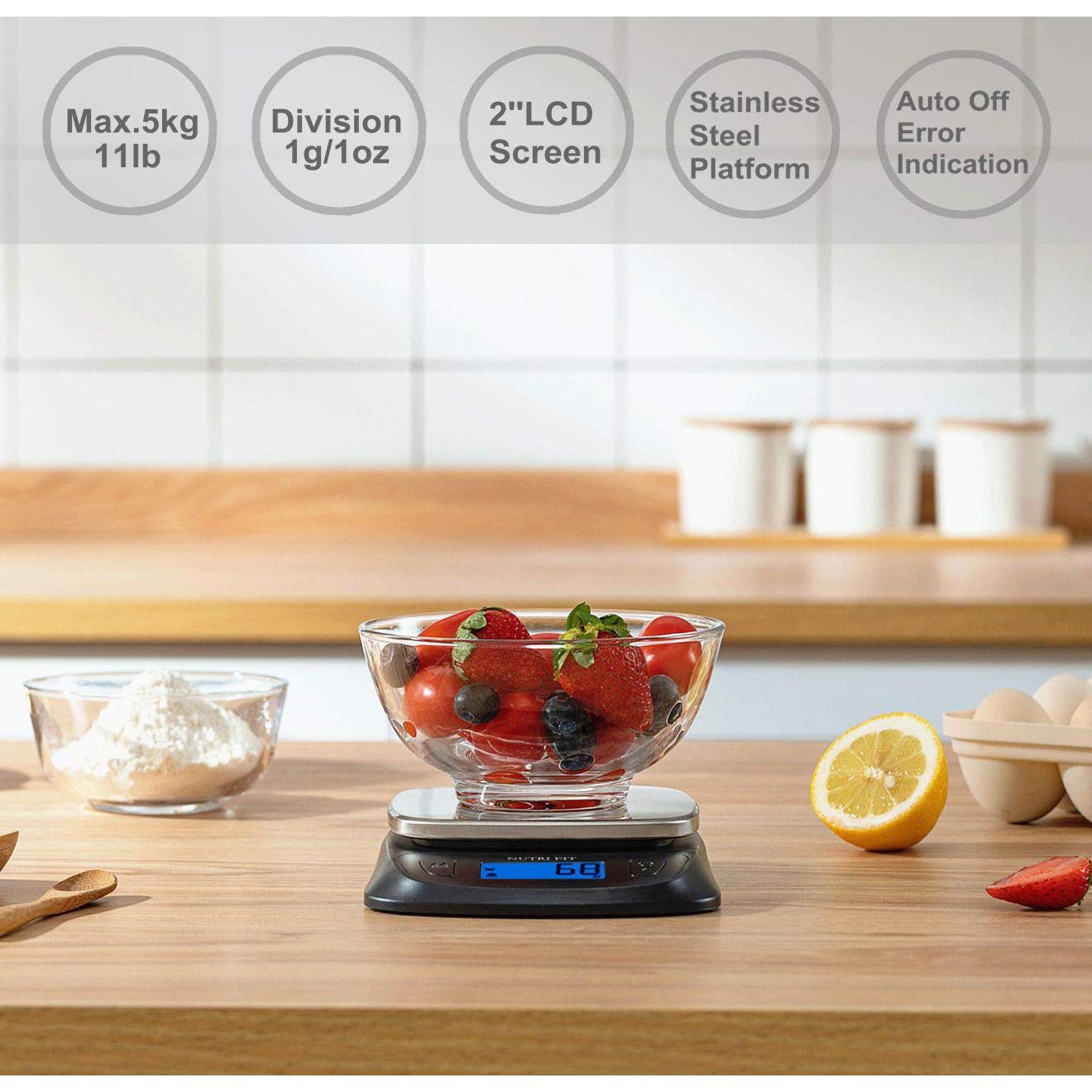 Balanza de Cocina Digital NUTRI FIT Ultra Slim 5kg Acero Inoxidable