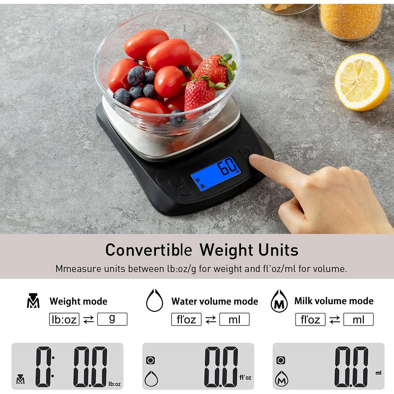 Balanza de Cocina Digital NUTRI FIT Ultra Slim 5kg Acero Inoxidable